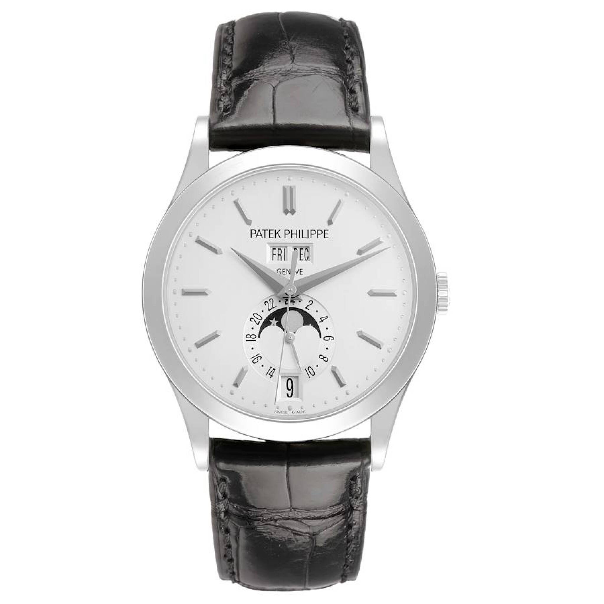 Complications (Reference 5396G). A 38.5mm white gold automatic wristwatch with moon phase, 24 hour-format, and annual calendar. — view 1
