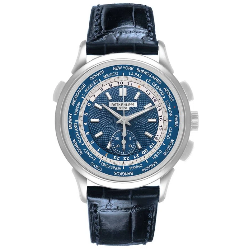 Complications (Reference 5930G-001). A 39.5mm white gold automatic wristwatch with world time. 2017