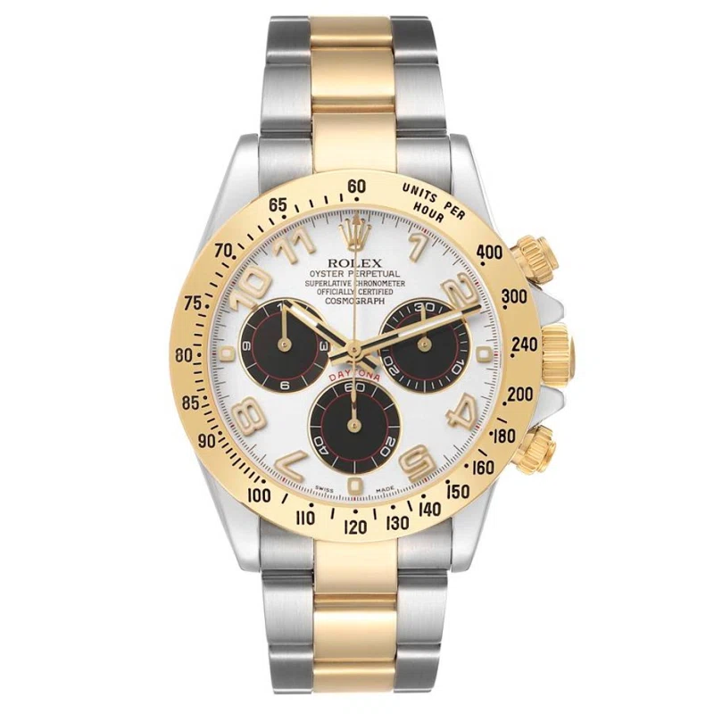 Cosmograph Daytona Panda Racing Dial (Reference 116523). A 40mm yellow gold stainless steel automatic wristwatch with chronograph. 2008-2009