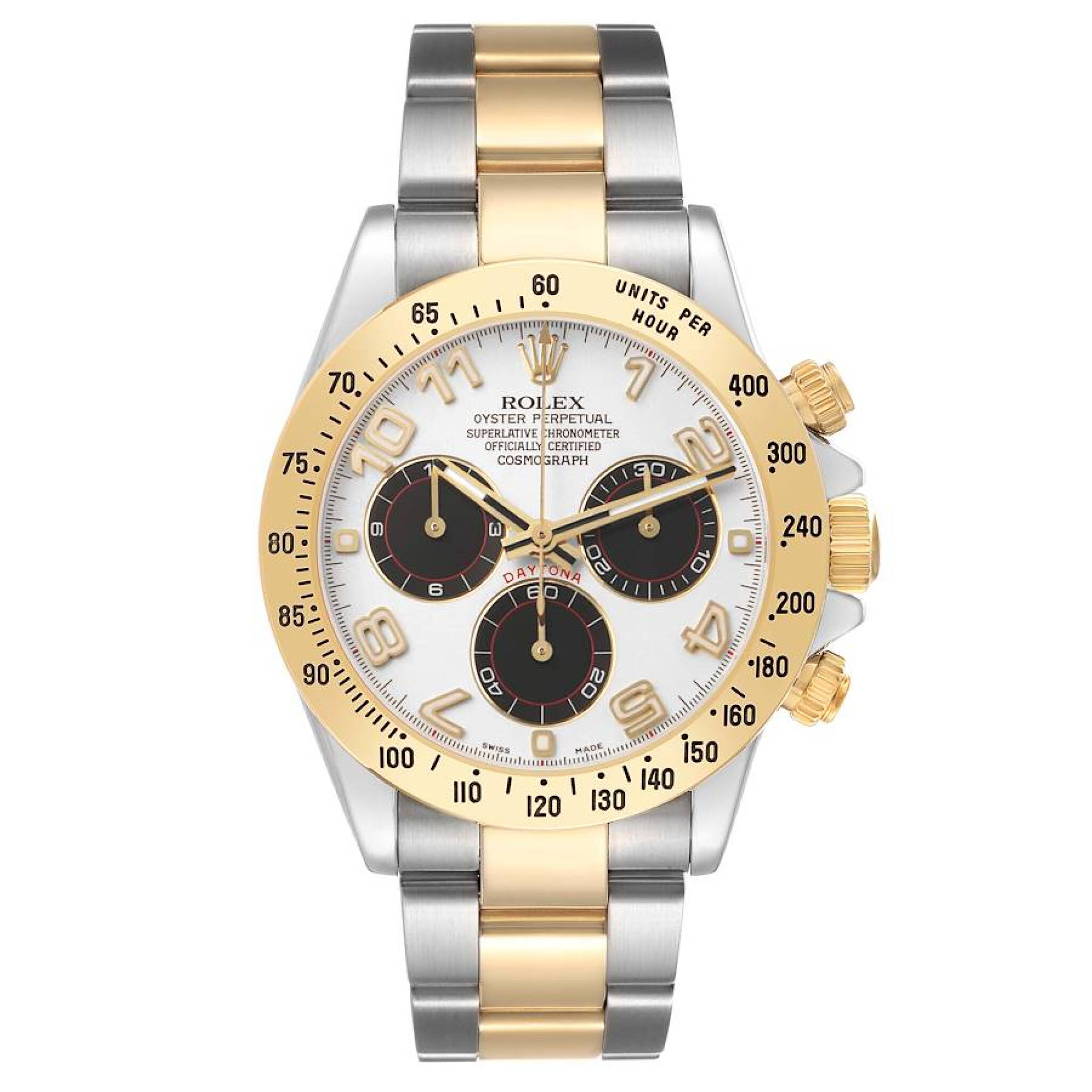 Cosmograph Daytona Panda Racing Dial (Reference 116523). A 40mm yellow gold stainless steel automatic wristwatch with chronograph. 2008-2009 — view 1