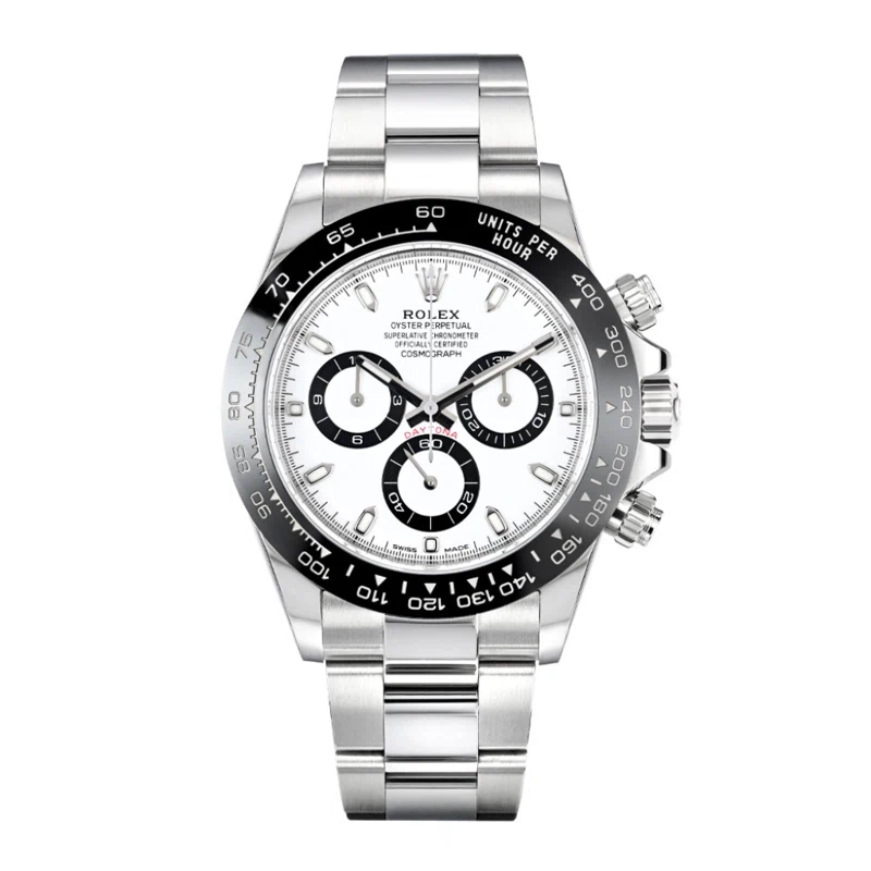 Cosmograph Daytona 'Panda' (المرجع 116500LN). ساعة يد غير مستخدمة من الفولاذ المقاوم للصدأ بقطر 40mm، بحركة أوتوماتيكية، مع كرونوغراف. 2023