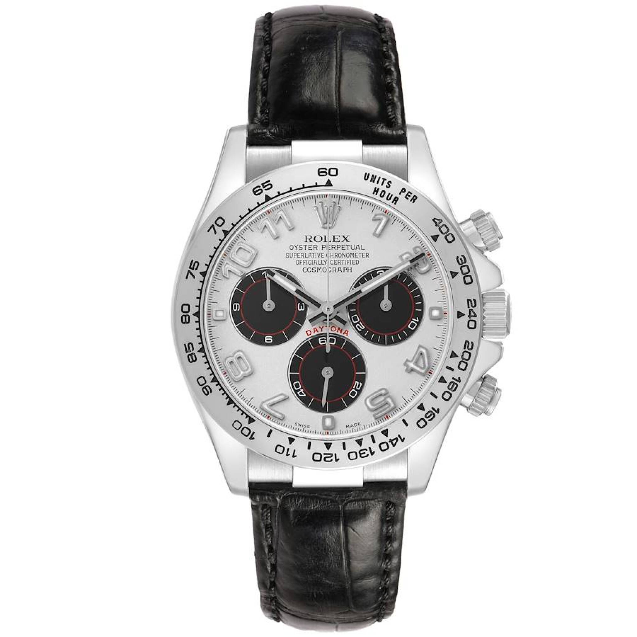 Cosmograph Daytona (Reference 116519). A 40mm white gold automatic wristwatch with chronograph. 2005-2006 — view 1