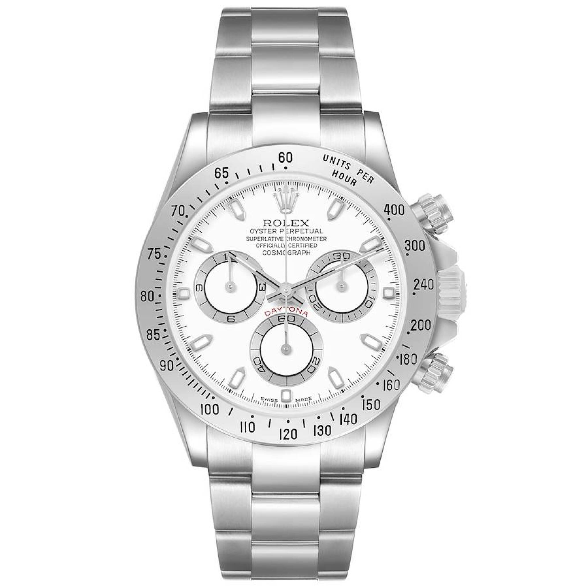 Cosmograph Daytona (Reference 116520). A 40mm stainless steel automatic wristwatch with chronograph. 2004 — view 1