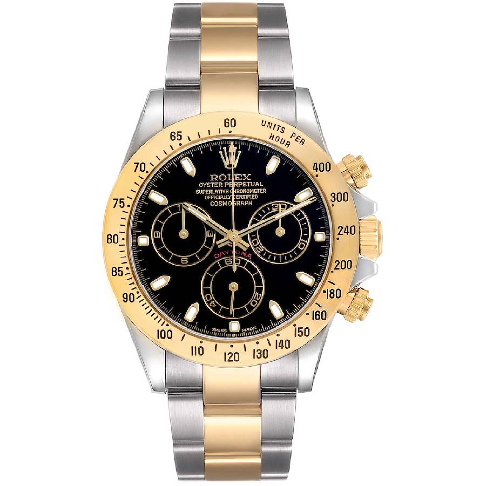 Cosmograph Daytona (Reference 116523). A 40mm yellow gold stainless steel automatic wristwatch with chronograph. 2005-2006 — view 1