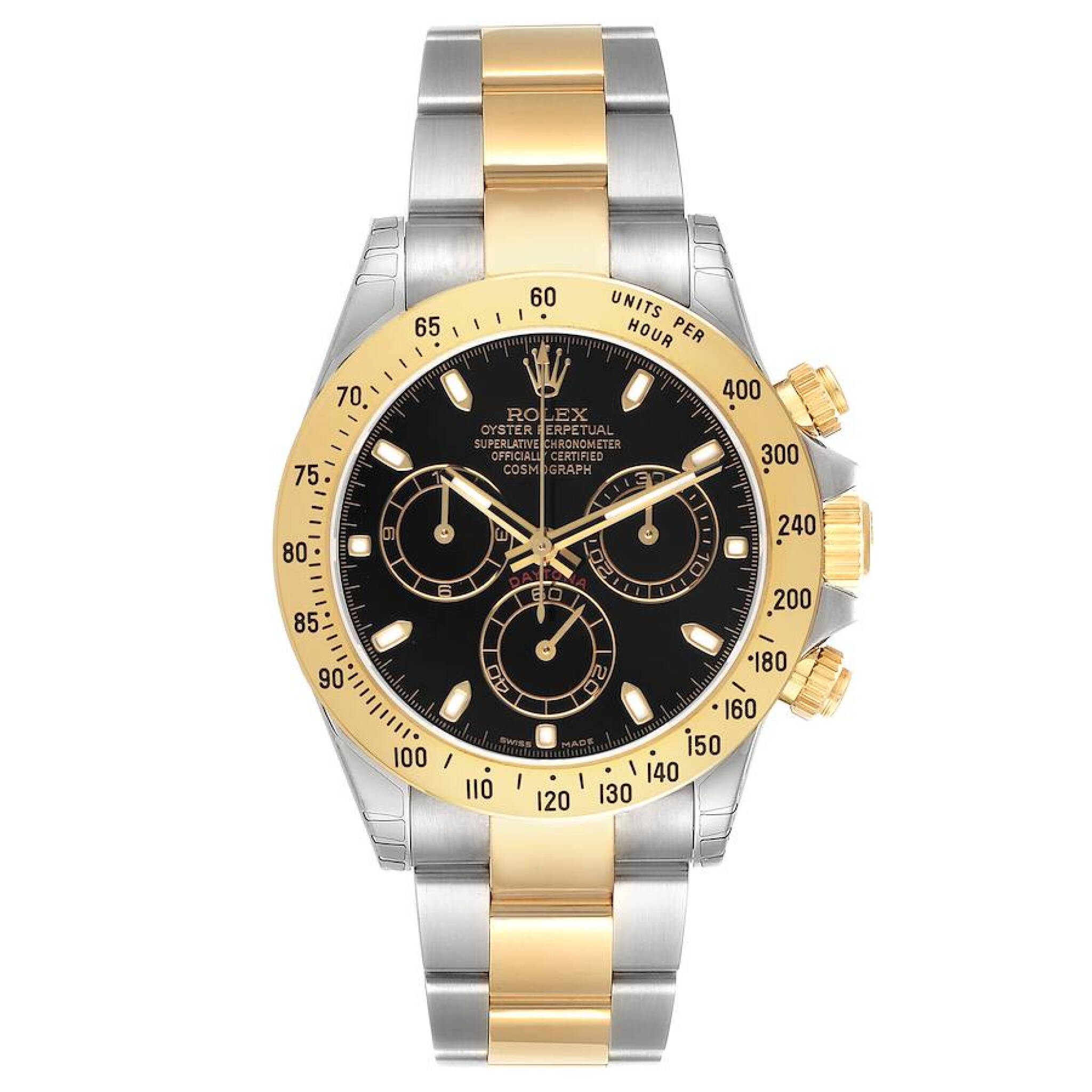 Cosmograph Daytona NOS (Reference 116523). A 40mm yellow gold stainless steel automatic wristwatch with chronograph. 2008 — view 1