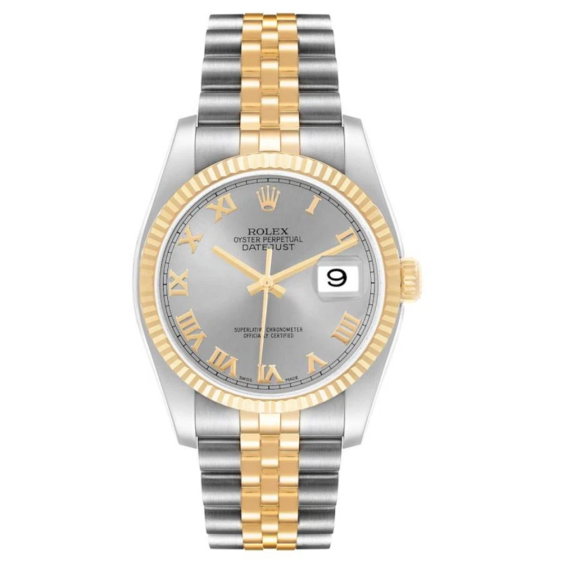 Datejust (Reference 116233). A 36mm stainless steel yellow gold automatic wristwatch with date. 2010