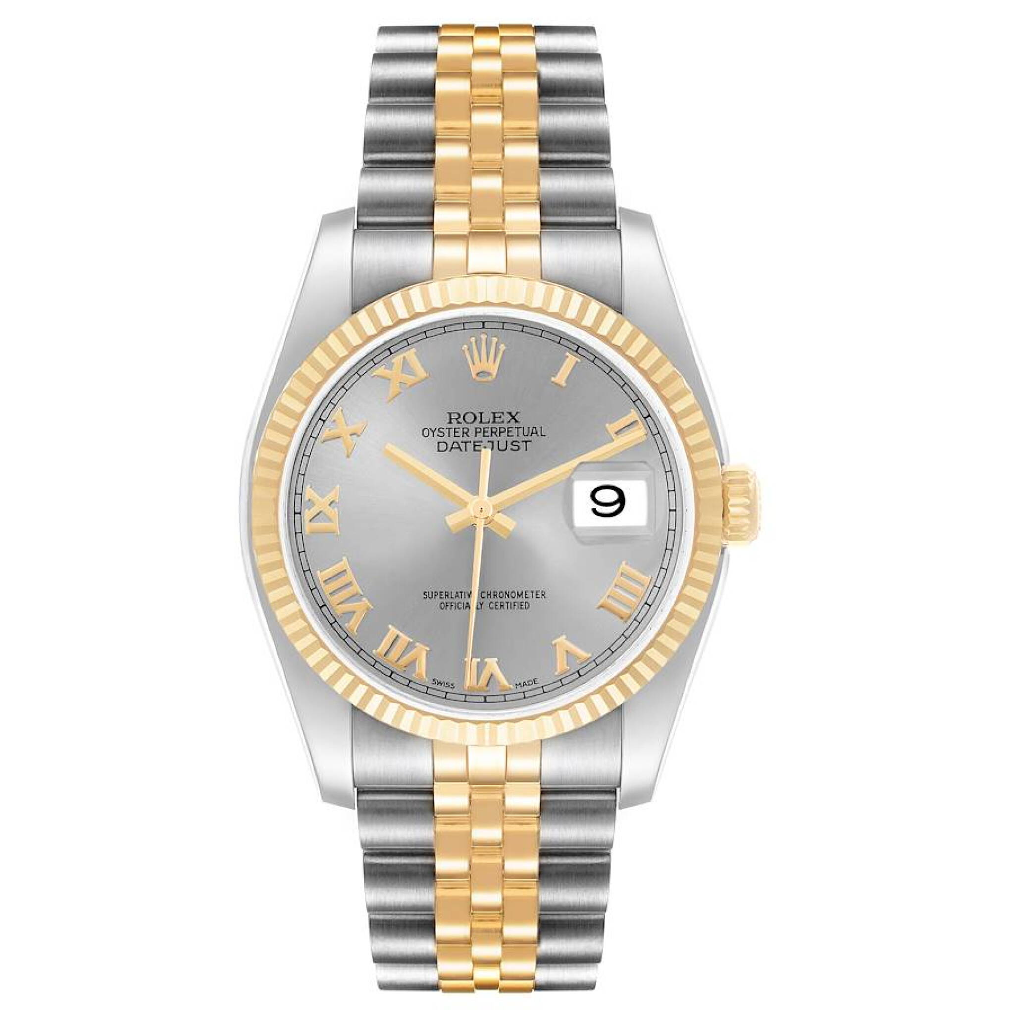 Datejust (Reference 116233). A 36mm stainless steel yellow gold automatic wristwatch with date. 2010 — view 1