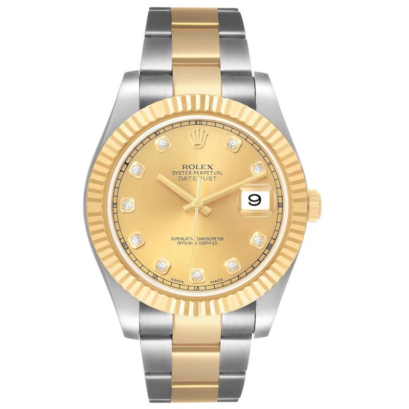 Datejust (Reference 116333). A 41mm yellow gold stainless steel diamond-set automatic wristwatch with date. 2015