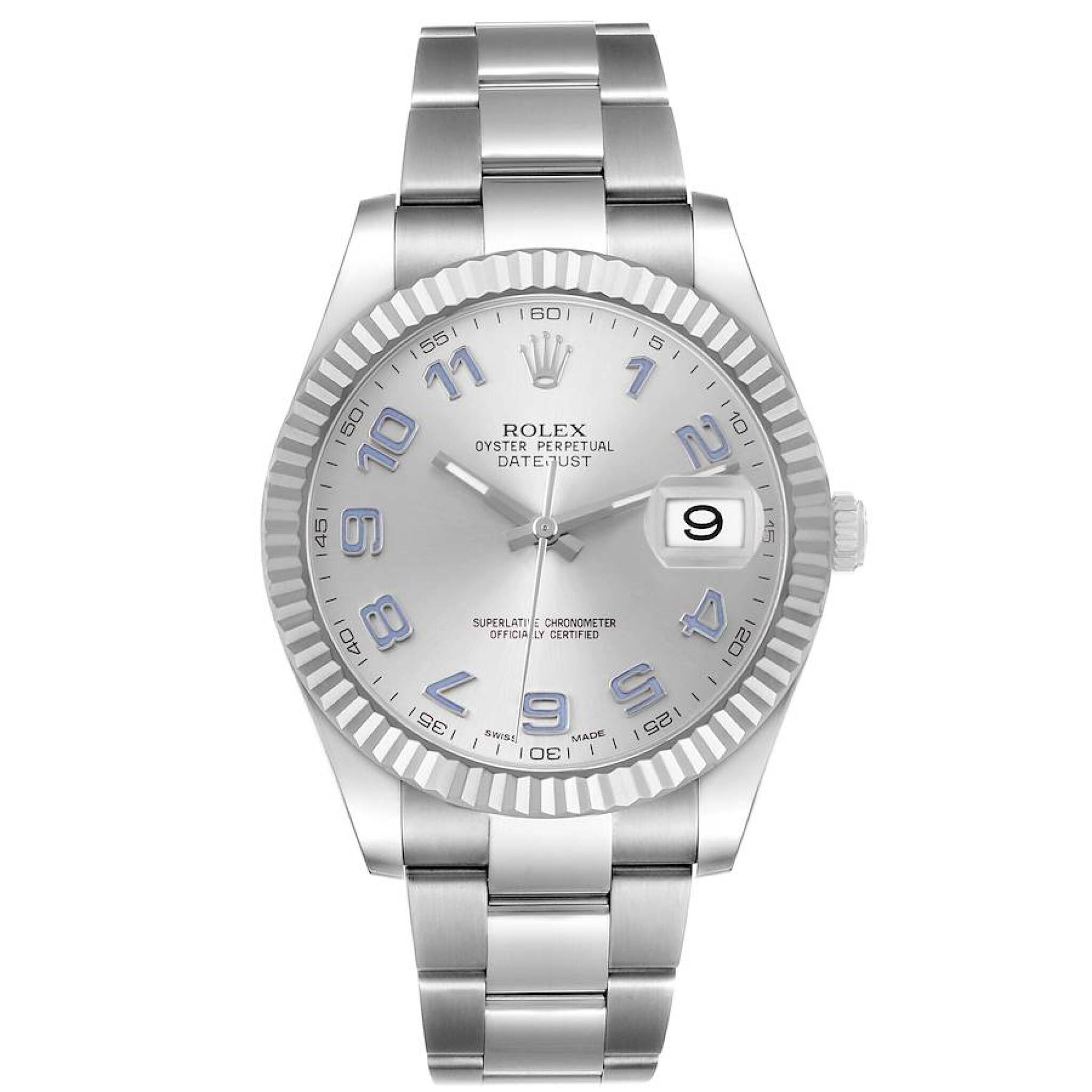Datejust (Reference 116334). A 41mm white gold stainless steel automatic wristwatch with date. — view 1