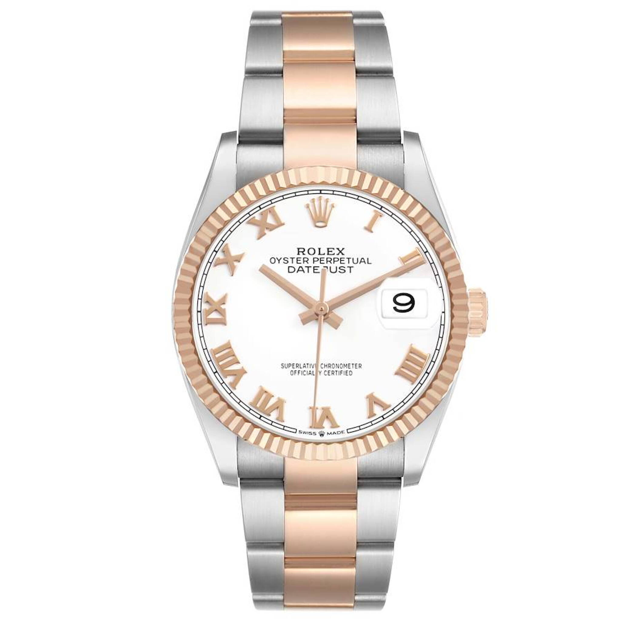 Datejust (Reference 126231). A 36mm rose gold stainless steel automatic wristwatch with date. — view 1