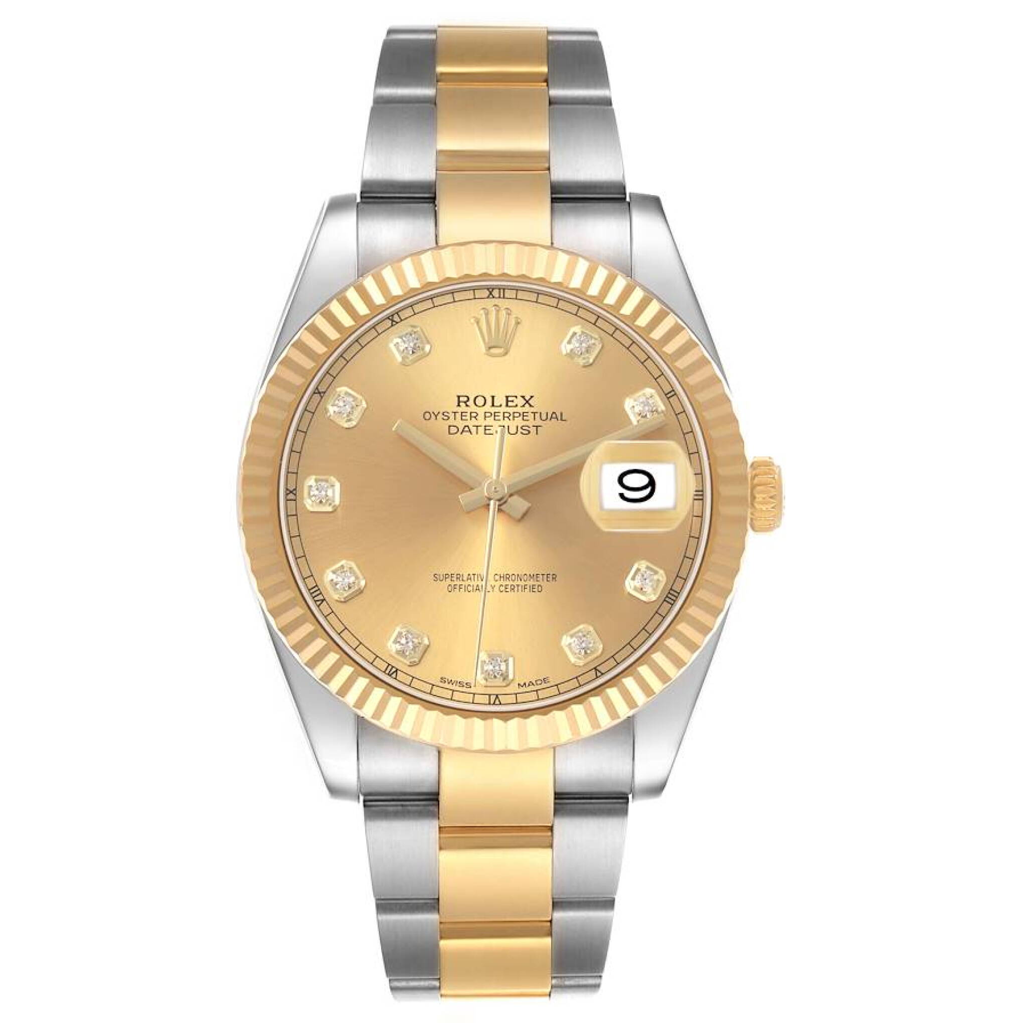 Datejust (Reference 126333). A 41mm yellow gold stainless steel diamond-set automatic wristwatch with date. 2017 — view 1
