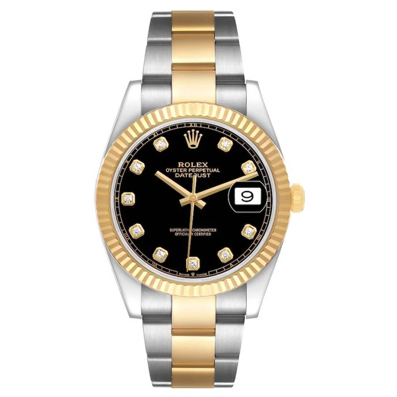 Datejust (Reference 126333). A 41mm yellow gold stainless steel diamond-set automatic wristwatch with date. 2022