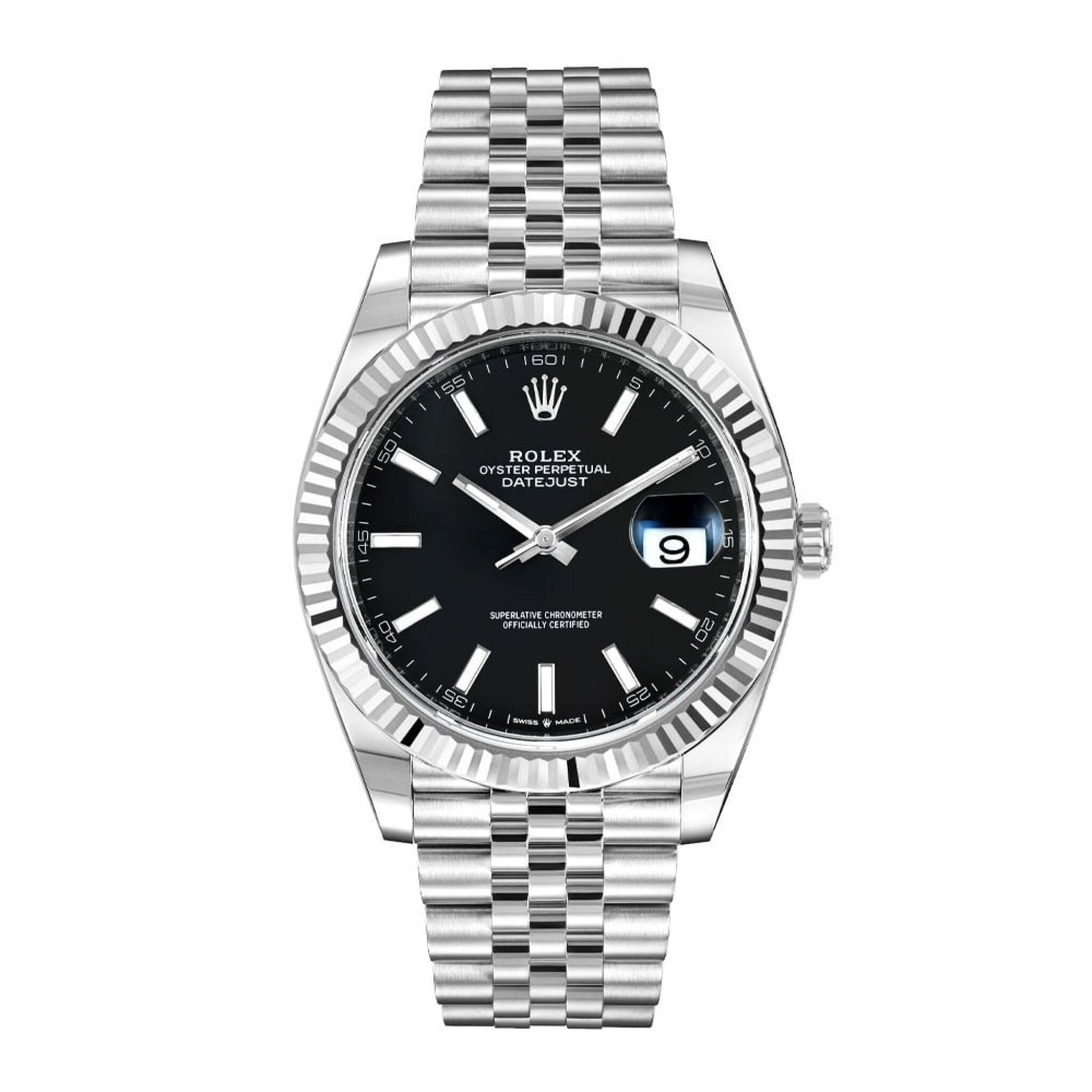 Datejust (Reference 126334). A 41mm stainless steel  white gold automatic wristwatch with date. 2022 — view 1