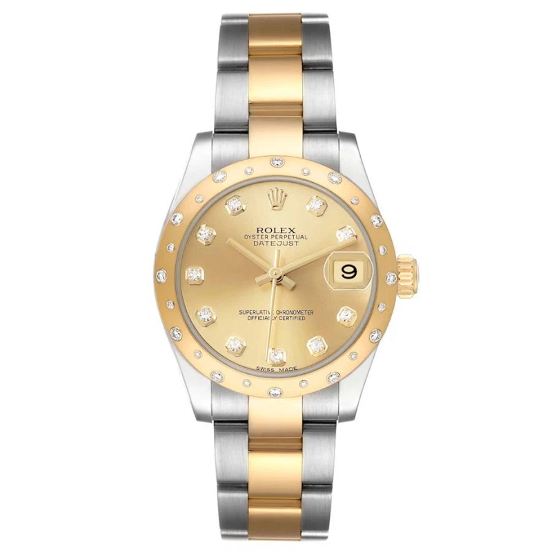 Datejust (Reference 178343). A 31mm yellow gold stainless steel diamond-set automatic wristwatch with date. 2018