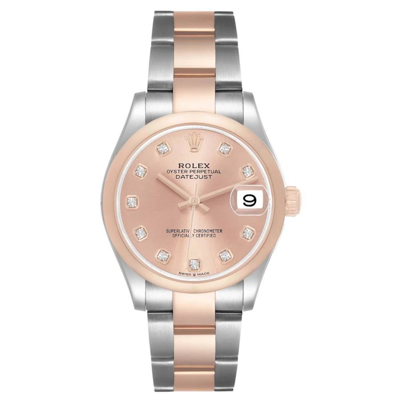 Datejust (Reference 278241). A 31mm stainless steel rose gold diamond-set automatic wristwatch with date. 2020