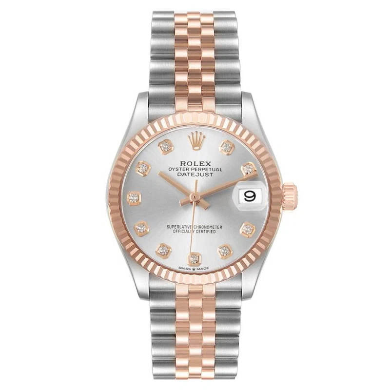 Datejust (Reference 278271). A 31mm rose gold stainless steel diamond-set automatic wristwatch with date. 2021