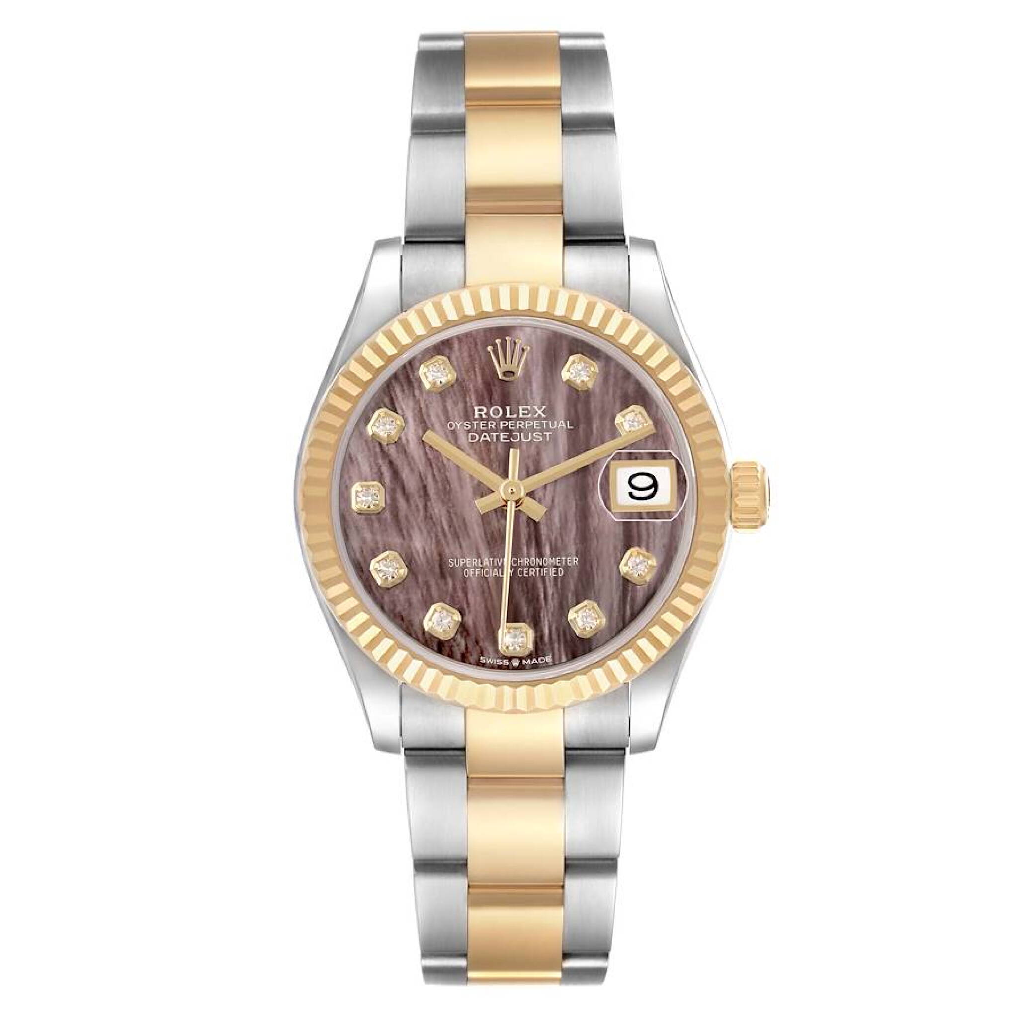 Datejust (Reference 278273). A 31mm unworn yellow gold stainless steel diamond-set automatic wristwatch with date. 2026 — view 1
