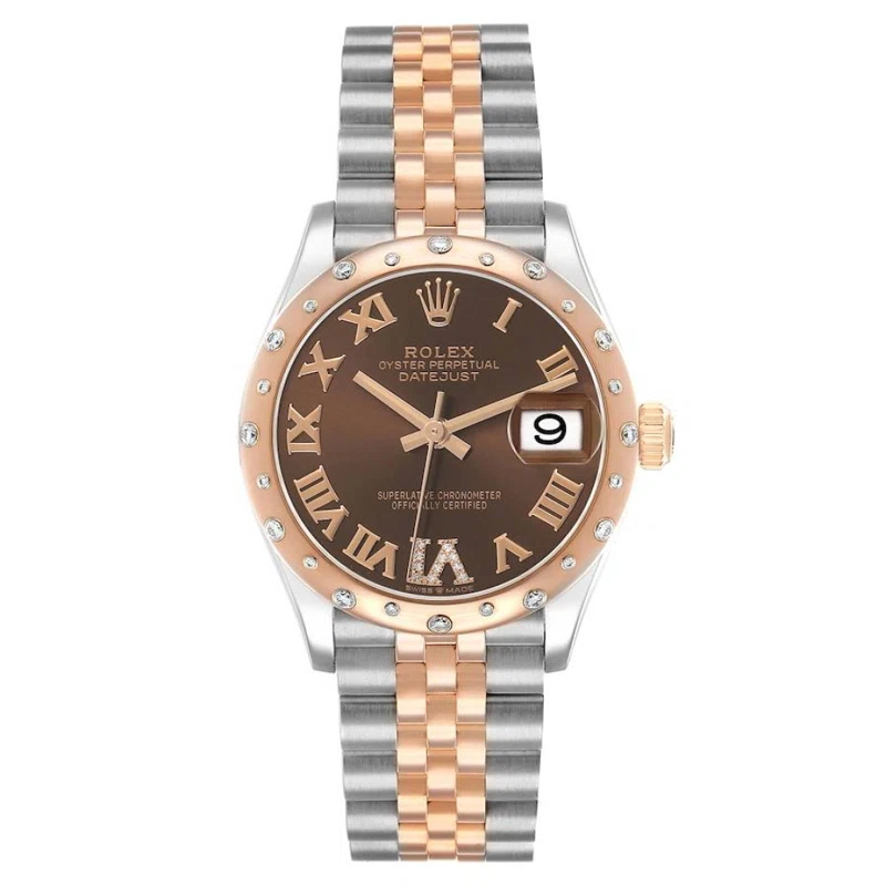 Datejust (Reference 278341RBR). A 31mm rose gold stainless steel diamond-set automatic wristwatch with date. 2021