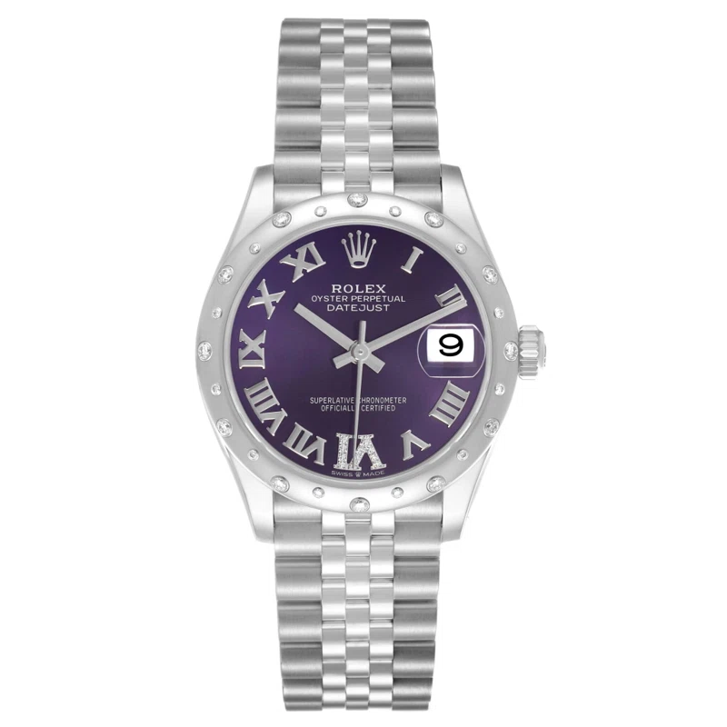 Datejust (Reference 278344RBR). A 31mm white gold stainless steel diamond set automatic wristwatch with date. 2022
