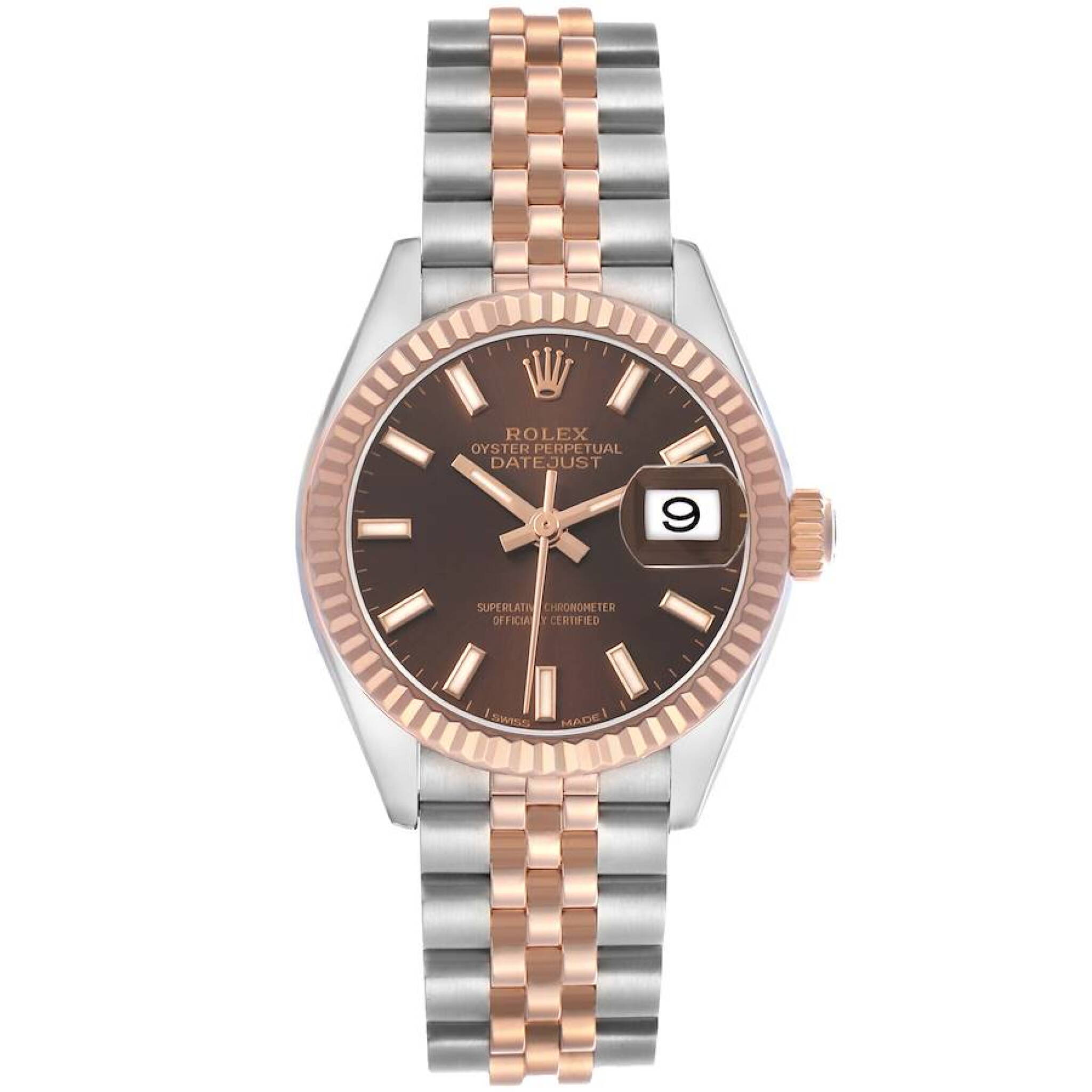 Datejust (Reference 279171). A 28mm rose gold stainless steel automatic wristwatch with date. 2017 — view 1