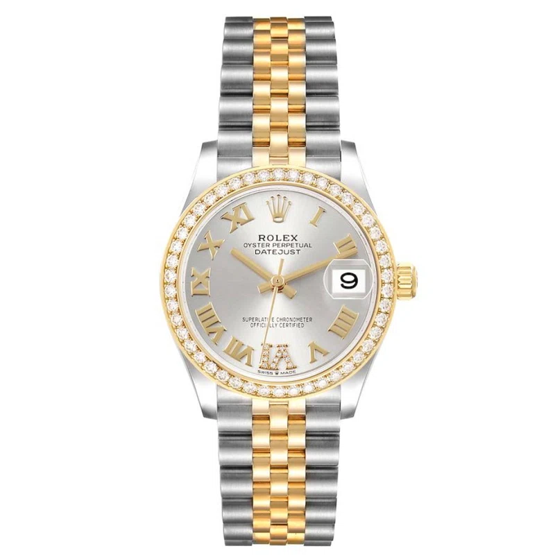 Datejust (Reference 278383RBR). A 31mm yellow gold stainless steel diamond-set automatic wristwatch with date. 2024