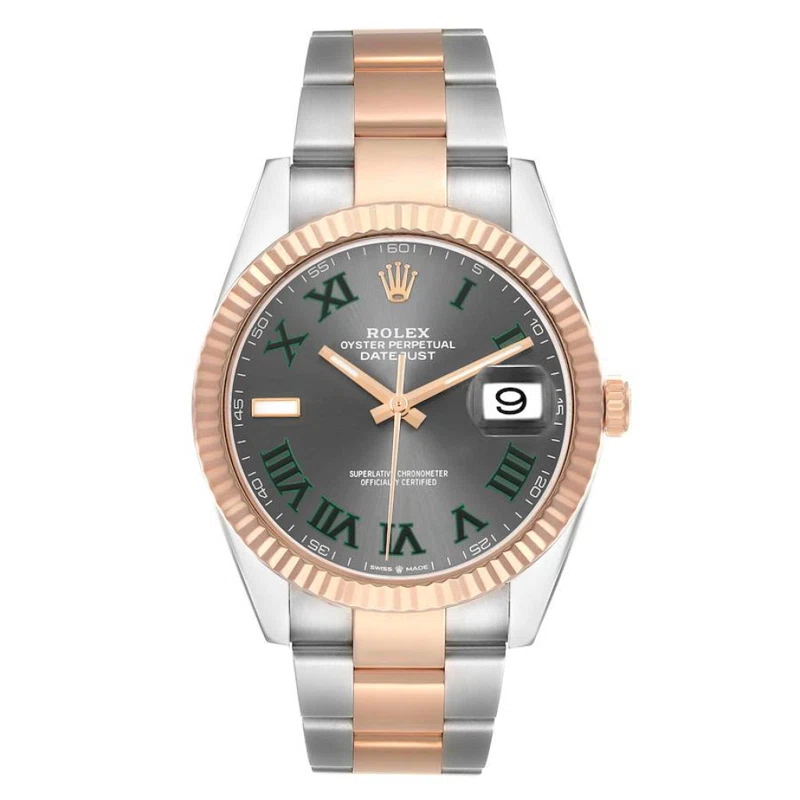 Datejust 'Wimbledon' (Reference 126331). A 41mm rose gold stainless automatic wristwatch with date. 2021