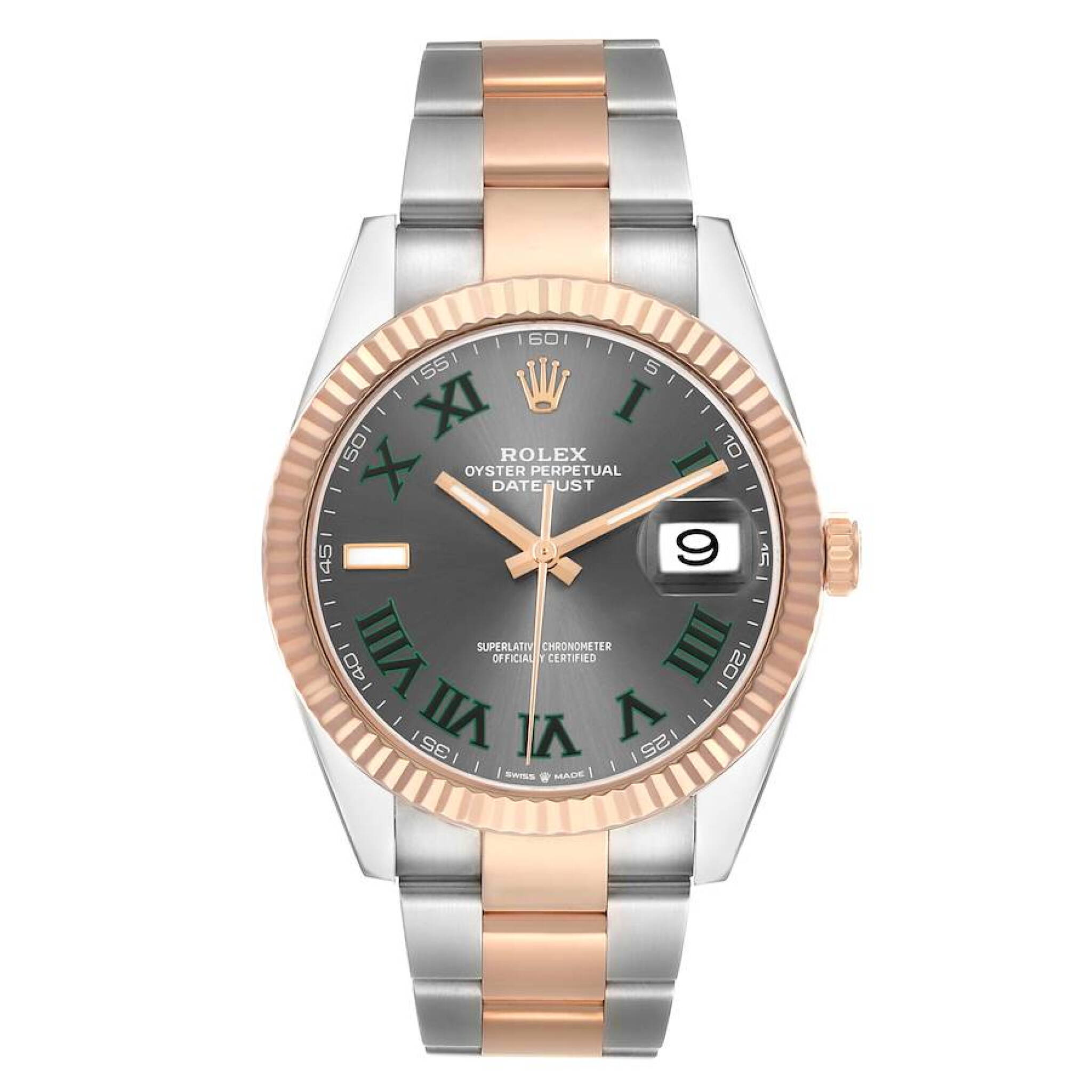 Datejust 'Wimbledon' (Reference 126331). A 41mm rose gold stainless automatic wristwatch with date. 2021 — view 1