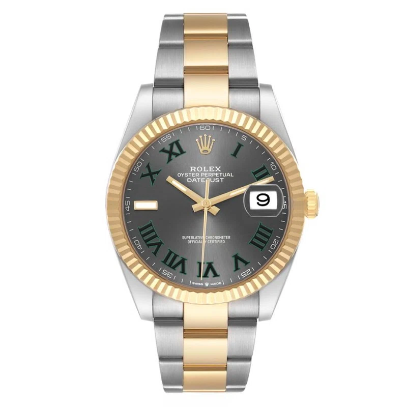 Datejust 'Wimbledon' (Reference 126333). A 41mm yellow gold stainless automatic wristwatch with date.