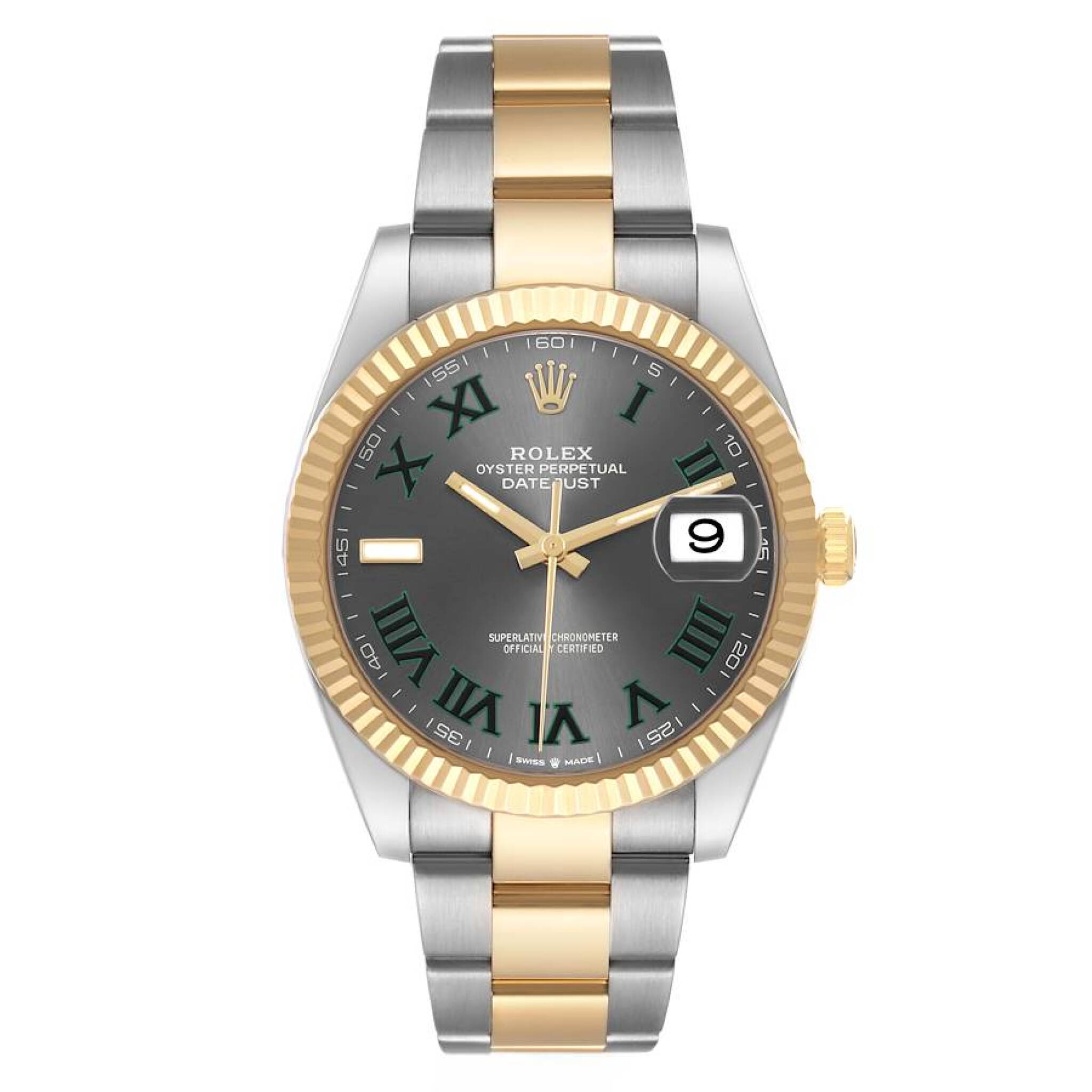Datejust 'Wimbledon' (Reference 126333). A 41mm yellow gold stainless automatic wristwatch with date. — view 1