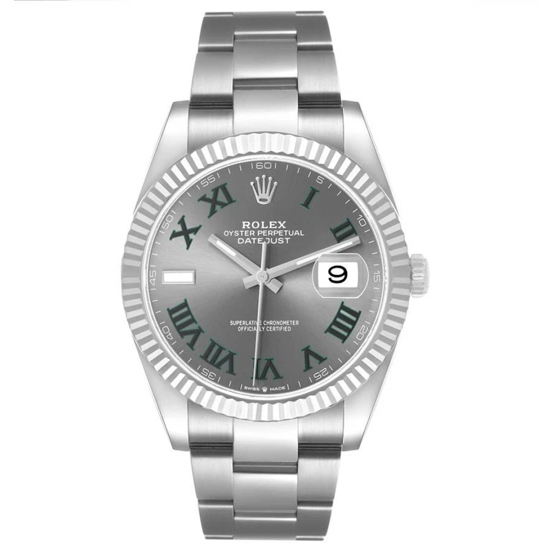 Datejust 'Wimbledon' (Reference 126334). A 41mm white gold stainless steel automatic wristwatch with date.