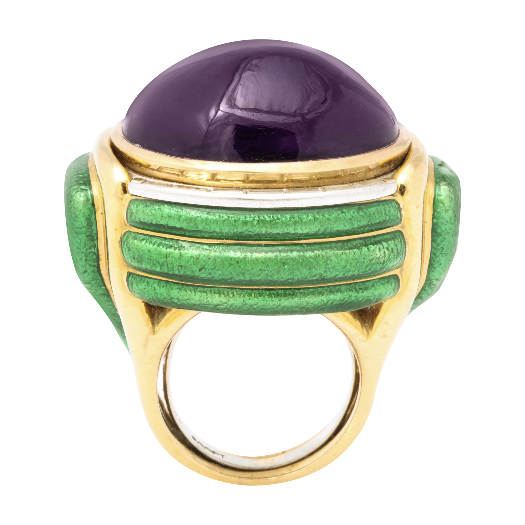 Gold, Amethyst and Diamond Ring — view 1