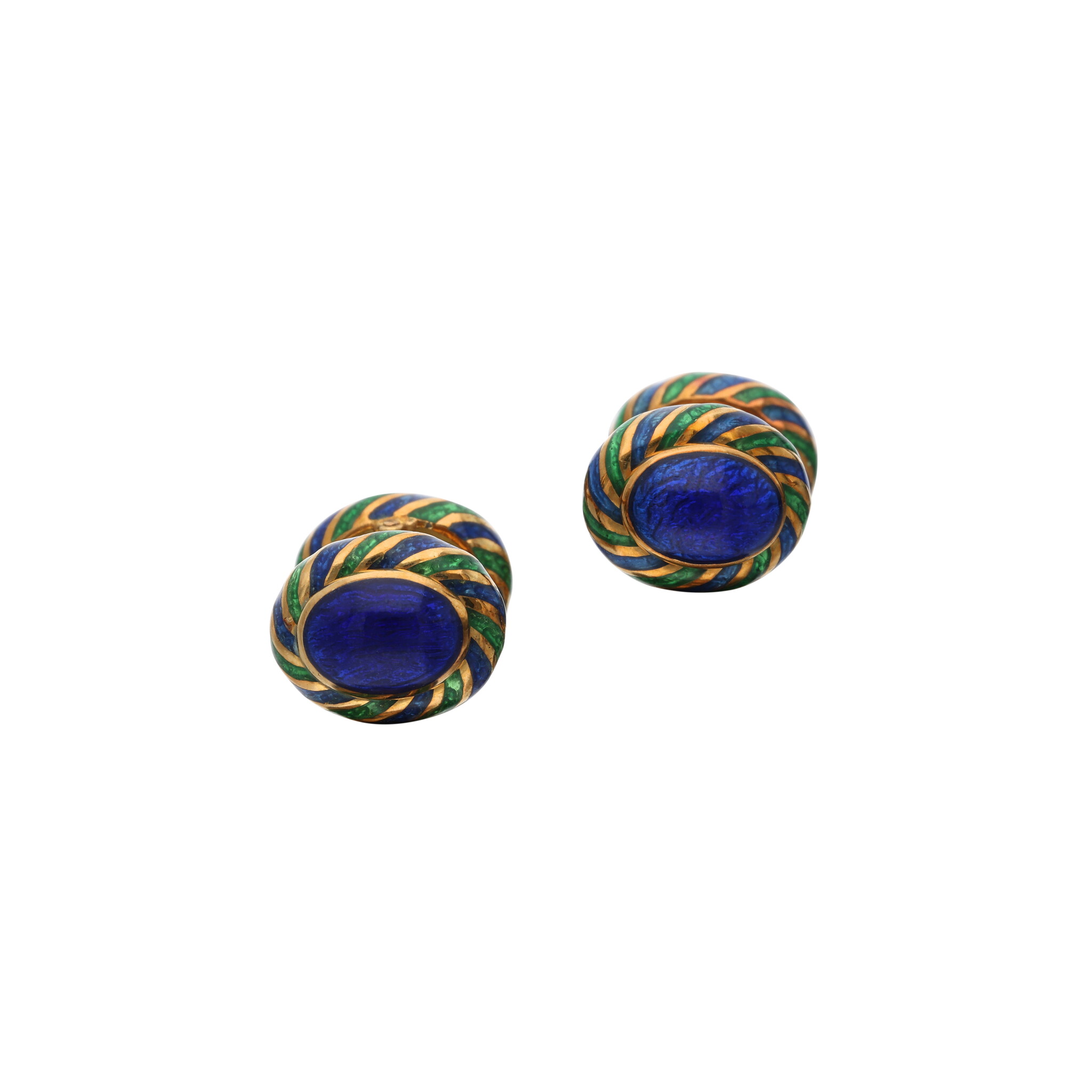 Gold and Enamel Cufflinks — view 1