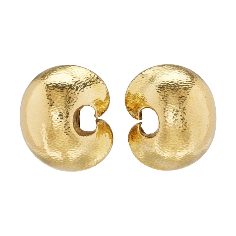 Gold Crescent Earrings