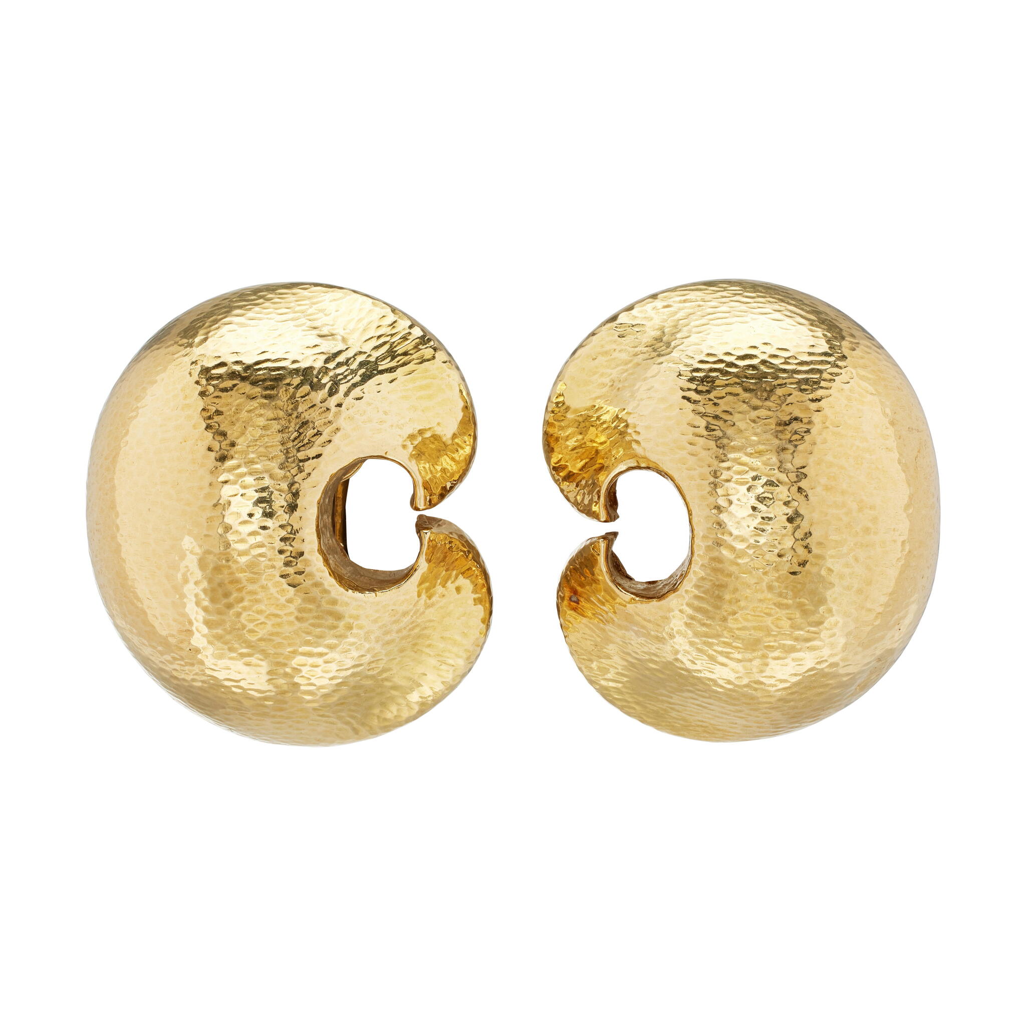 Gold Crescent Earrings — view 1