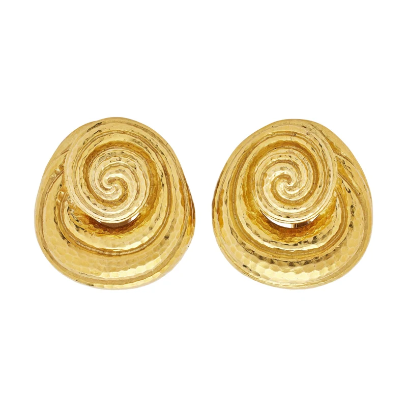 Gold Swirl Earclips