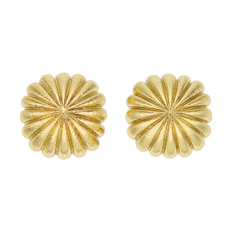 Gold Hammered Earclips