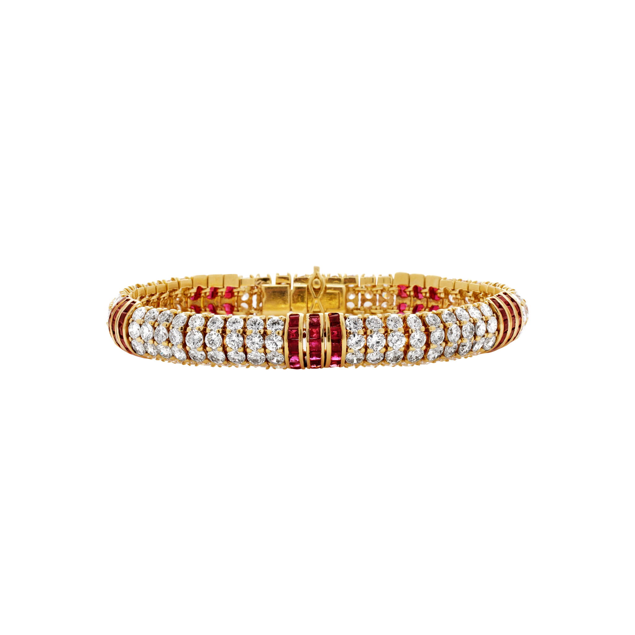 Gold, Diamond and Ruby Bracelet — view 1