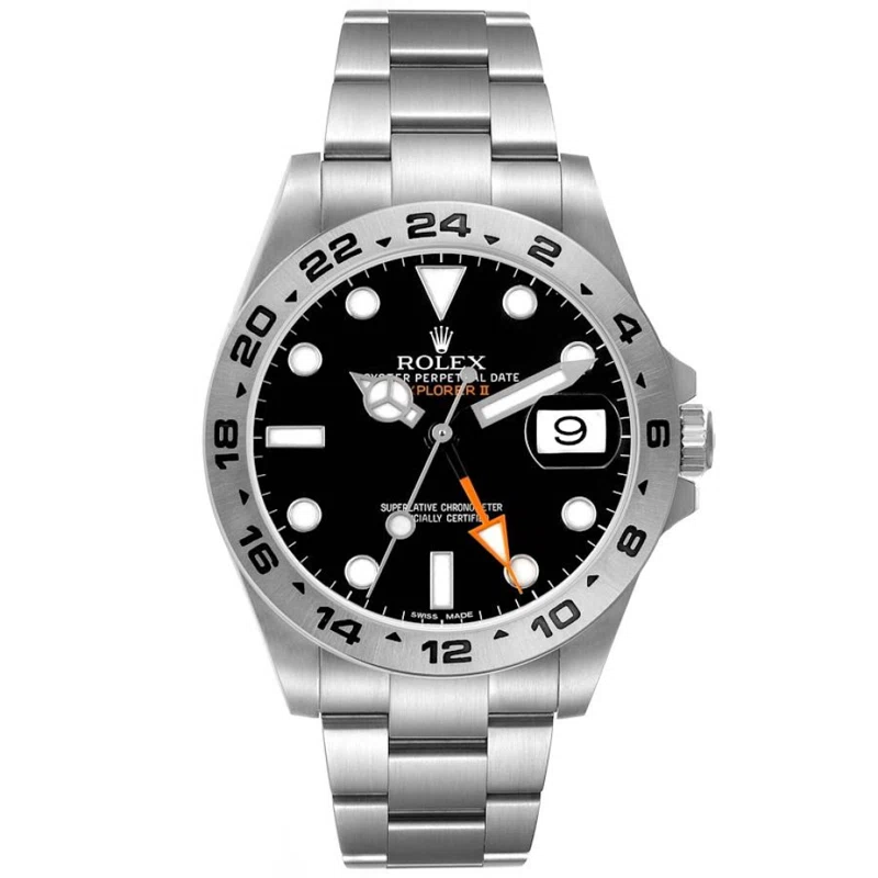 Explorer II (Reference 216570). A 42mm stainless steel automatic wristwatch with date and dual time. 2012