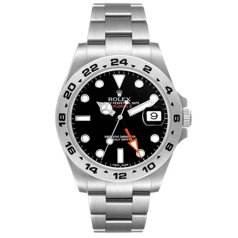 Explorer II (Reference 216570). A 42mm stainless steel automatic wristwatch with date and dual time. 2020