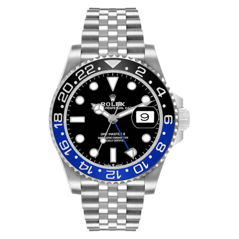 GMT-Master II 'Batgirl' (Reference 126710BLNR). A 40mm stainless steel automatic wristwatch with date and dual time.