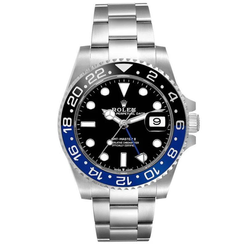 GMT-Master II 'Batman' (Reference 126710BLNR). A 40mm stainless steel automatic wristwatch with date and dual time. 2021