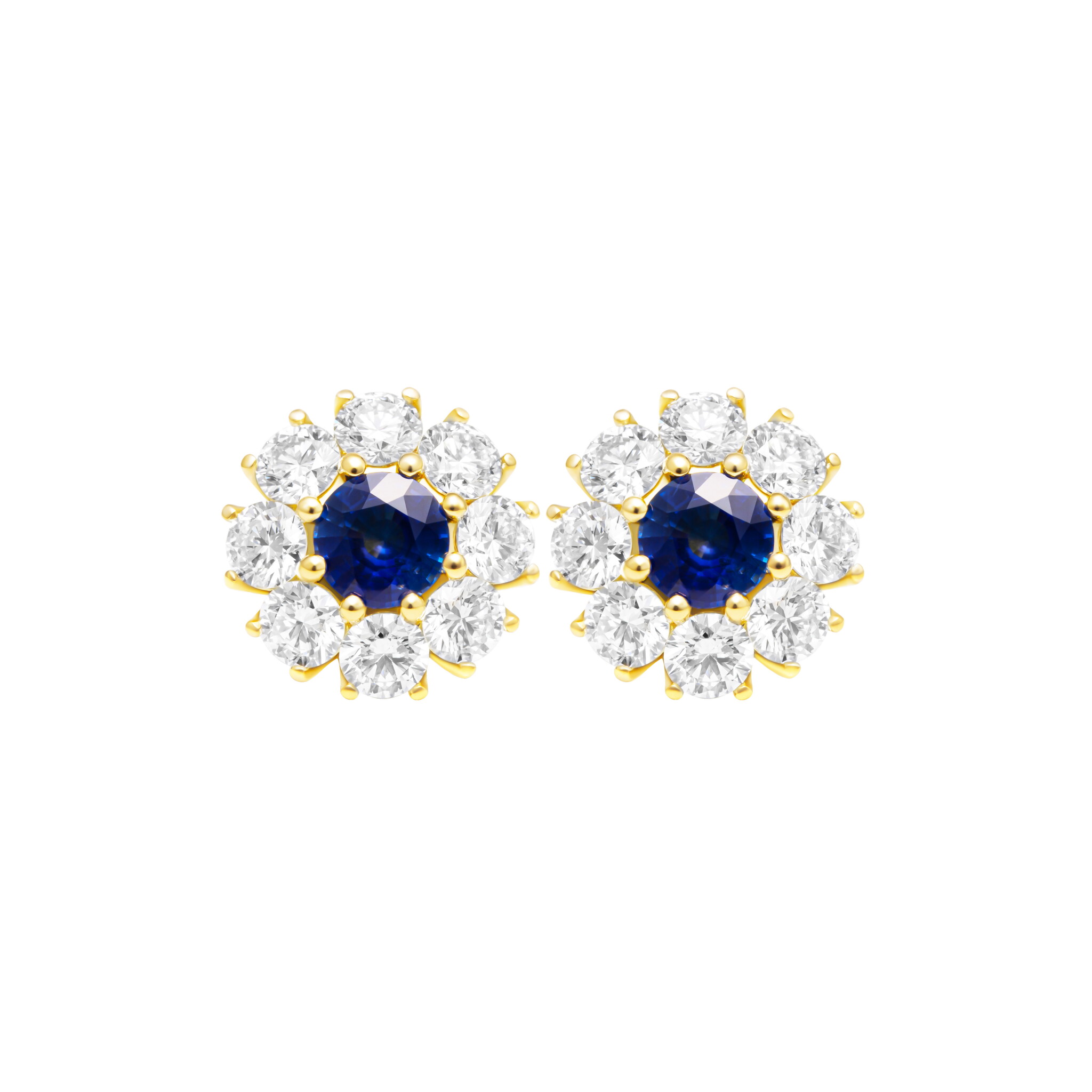 Gold, 1.25ctw Sapphire and Diamond Stud Earrings — view 1