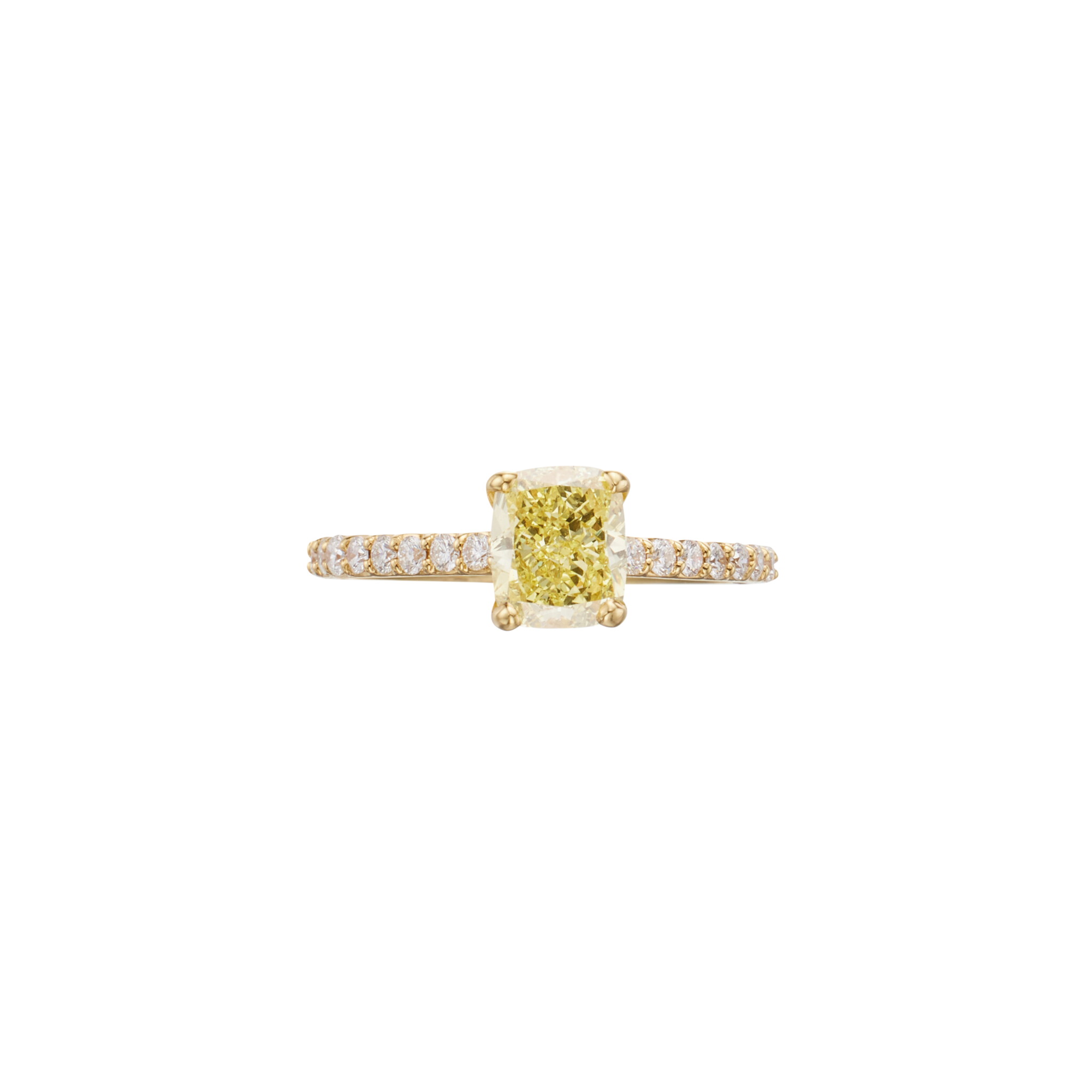Gold, 1.42ct Fancy Intense Yellow Diamond and Diamond Ring — view 1