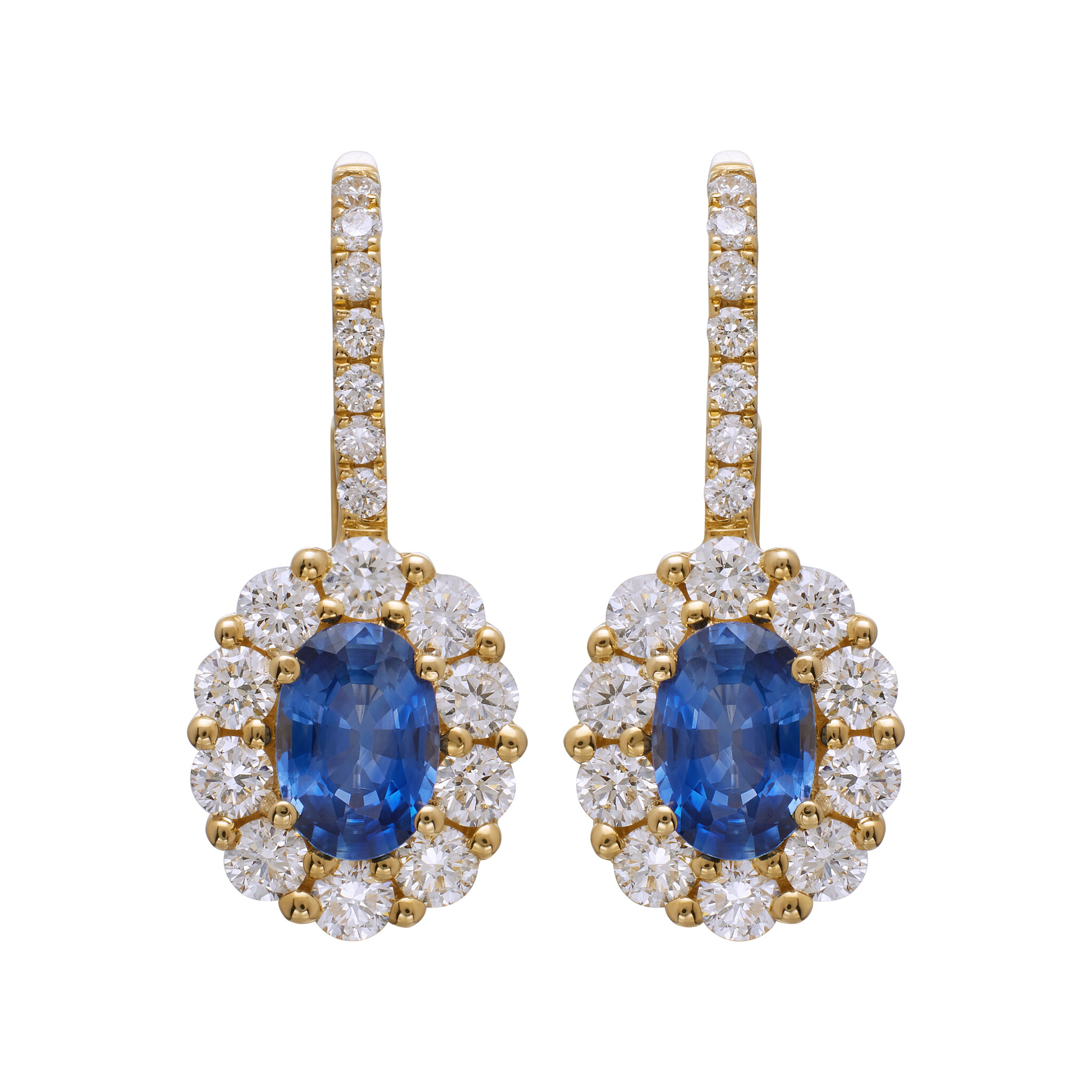 Gold, 1.95ctw Sapphire and Diamond Drop Earrings — view 1