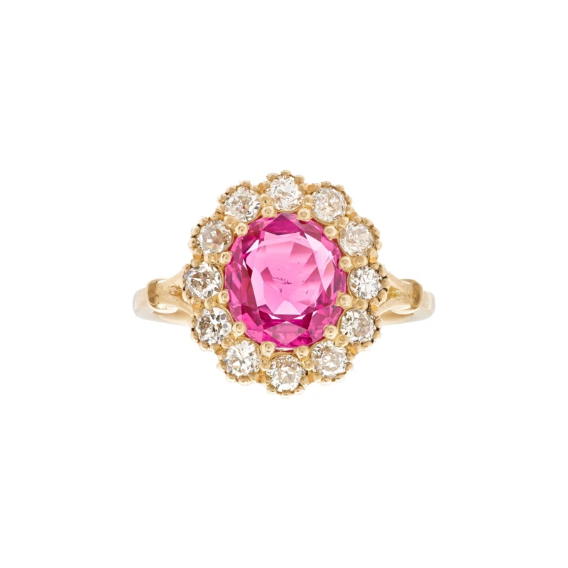 Gold, 2.47ct Burmese Pink Sapphire and Diamond Ring