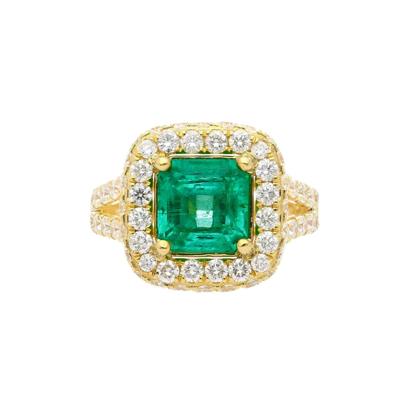 Gold, 2.66ct Colombian Emerald and Diamond Ring