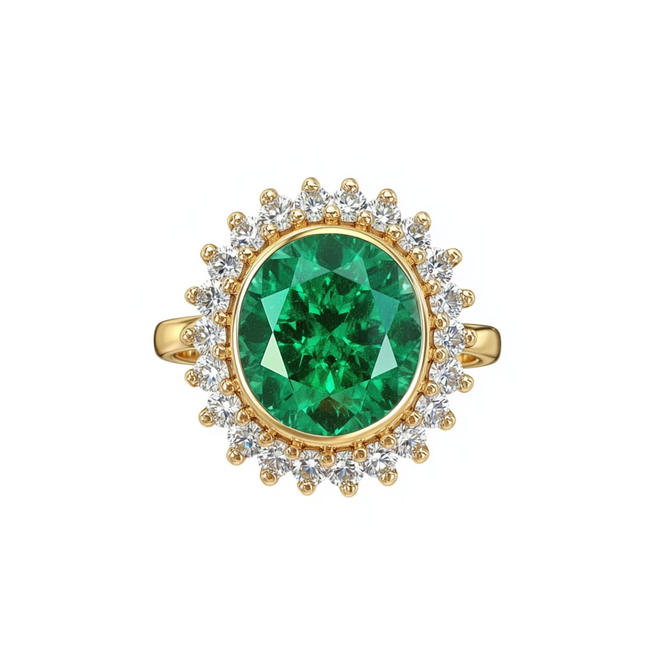 Gold, 4.30ct Colombian Emerald and Diamond Ring — view 1