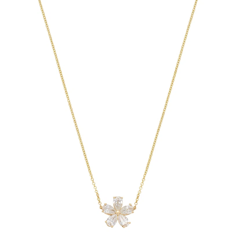 Gold and 1.50ctw Diamond Floral Pendant Necklace