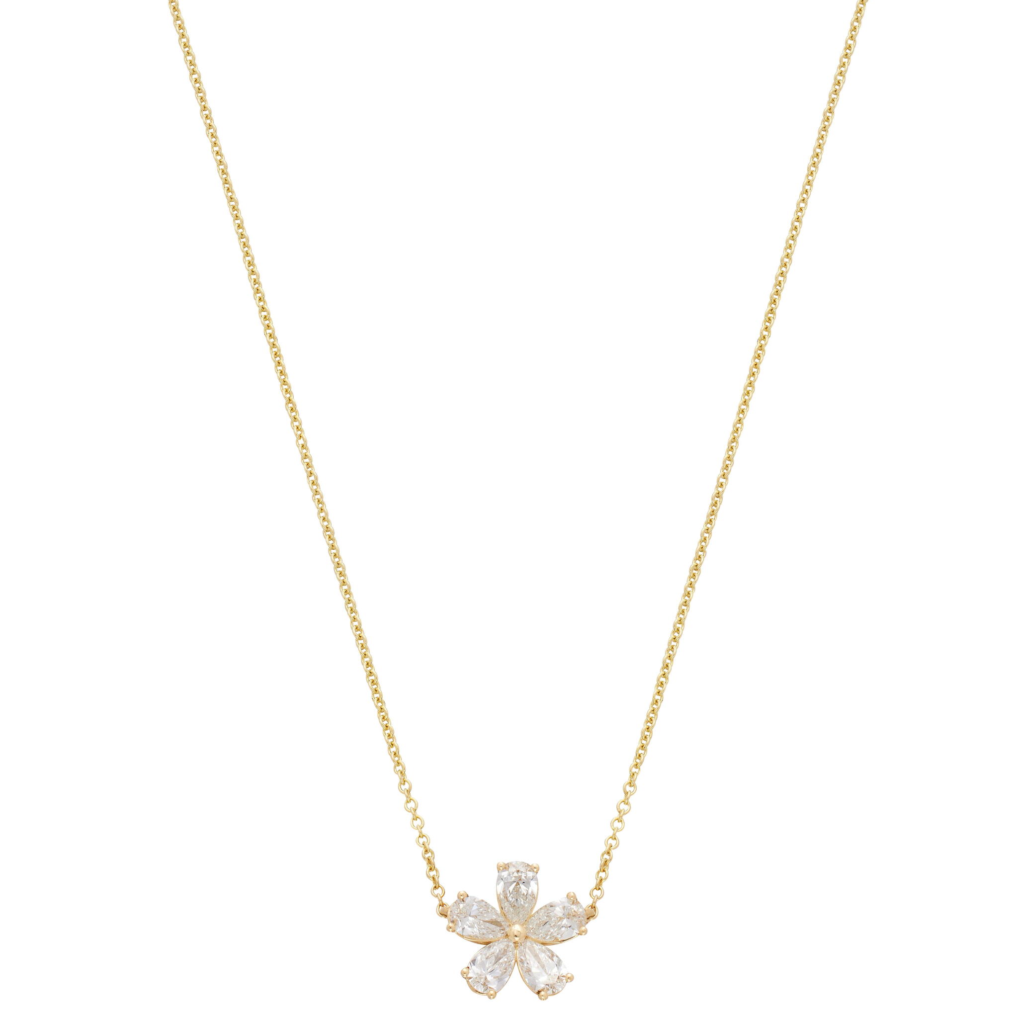 Gold and 1.50ctw Diamond Floral Pendant Necklace — view 1
