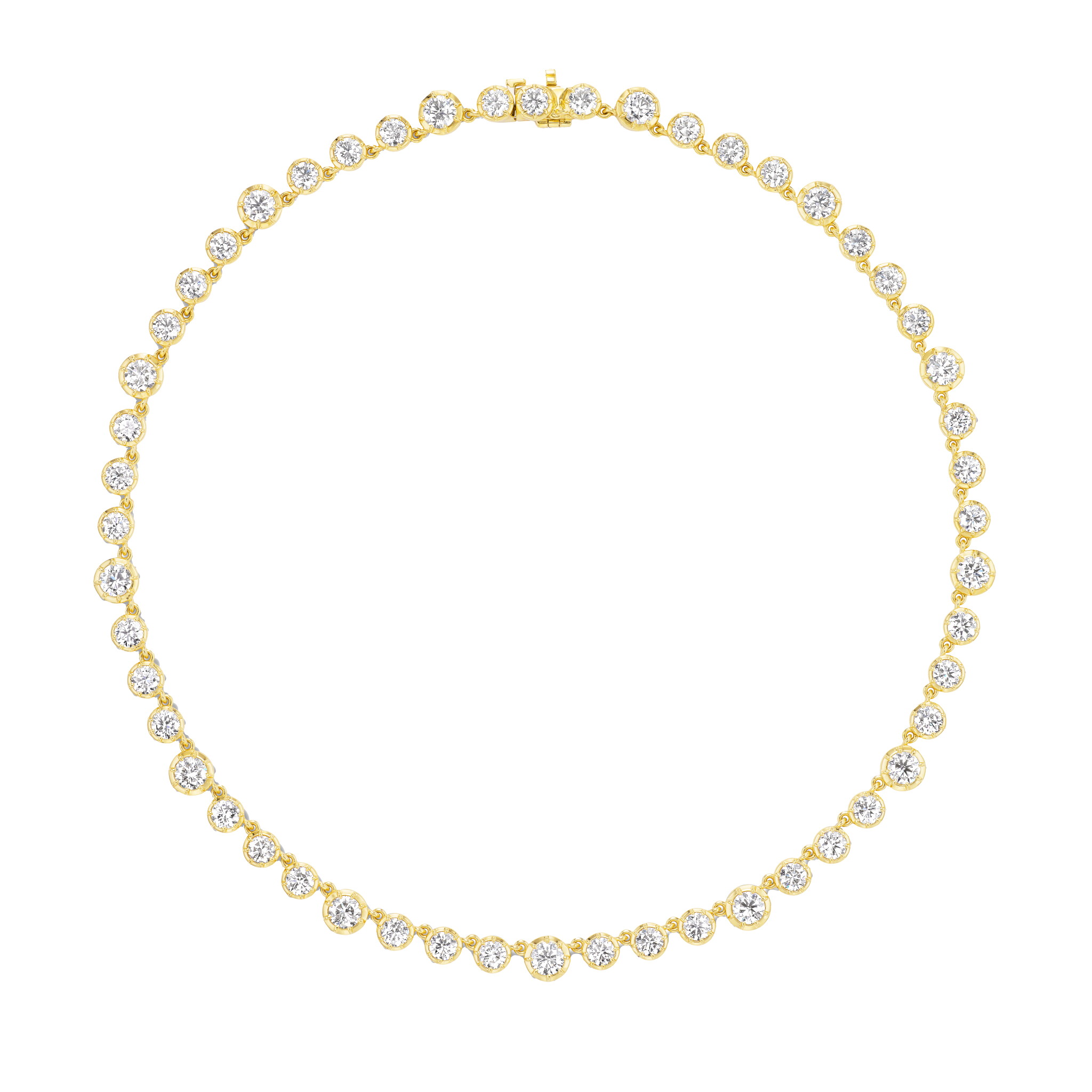 Gold and 18.25ctw Round Brilliant Cut Diamond Necklace — view 1